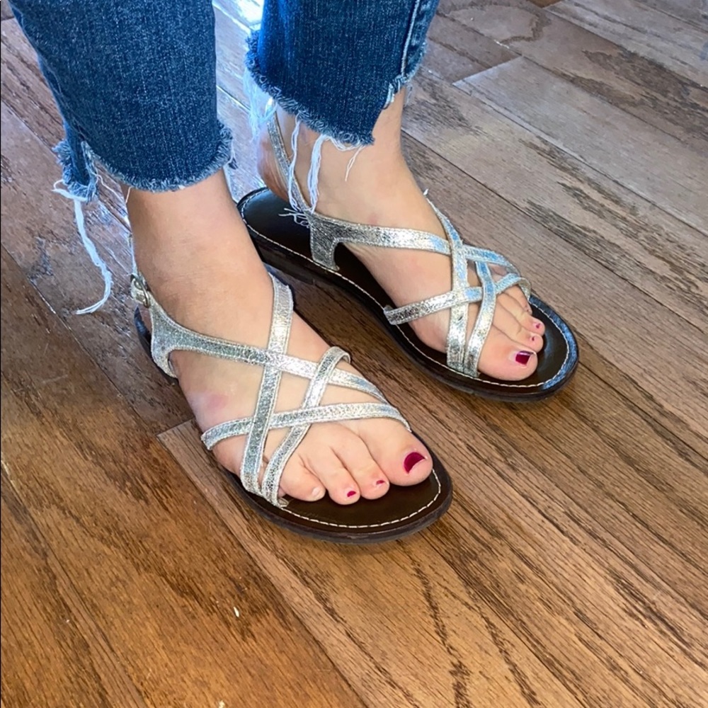Rebel silver strap sandals